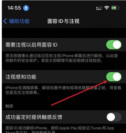 迎泽苹果14维修网点分享iPhone14注视感知功能有什么用 